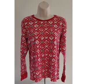 CREATIVE APPAREL Wisconsin Badgers Womens Thermal Knit Logo Top--Sz XL